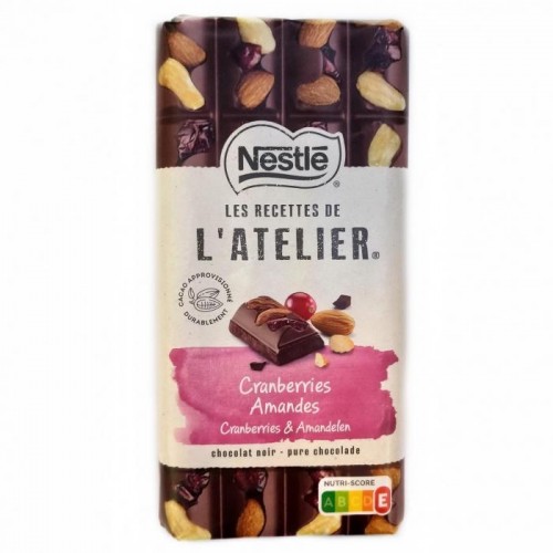 Шоколад Nestle L`atelier черный с клюквой миндалем и фундуком 170г Шоколад Nestle L`atelier черный с клюквой миндалем и фундуком 170г