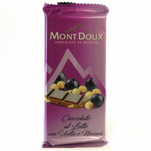 Шоколад Mont Doux Latte con Uvetta e Nocciole 100г Шоколад Mont Doux Latte con Uvetta e Nocciole 100г