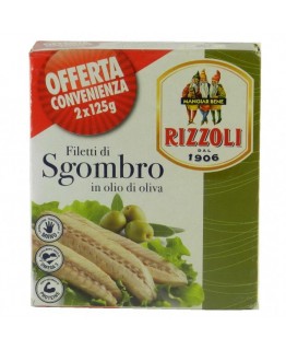 Скумбрия Rizzoli в оливковом масле 2 * 90г Скумбрия Rizzoli в оливковом масле 2 * 90г