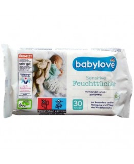 Влажные салфетки babylove для чувствительной кожи 30 шт