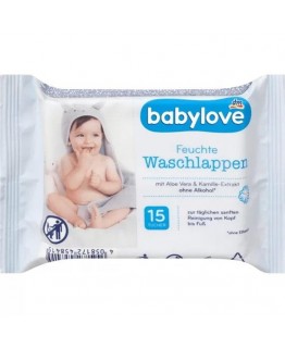 Влажные салфетки babylove для умывания 15 шт Влажные салфетки babylove для умывания 15 шт
