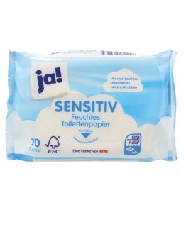 Влажная туалетная бумага Ja! sensitiv 70шт Влажная туалетная бумага Ja! sensitiv 70шт