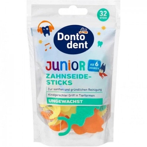 Зубна нитка Donto dent для дітей віком від 6 років 32 шт. Зубна нитка Donto dent для дітей віком від 6 років 32 шт.
