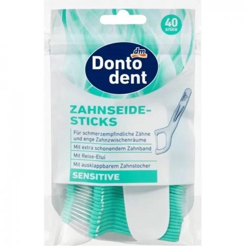 Зубная нить Donto dent sensative для взрослых 40шт Зубная нить Donto dent sensative для взрослых 40шт