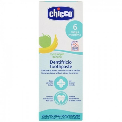 Зубна паста chicco Dentifricio яблуко-банан 6+ років 50 мл Зубна паста chicco Dentifricio яблуко-банан 6+ років 50 мл